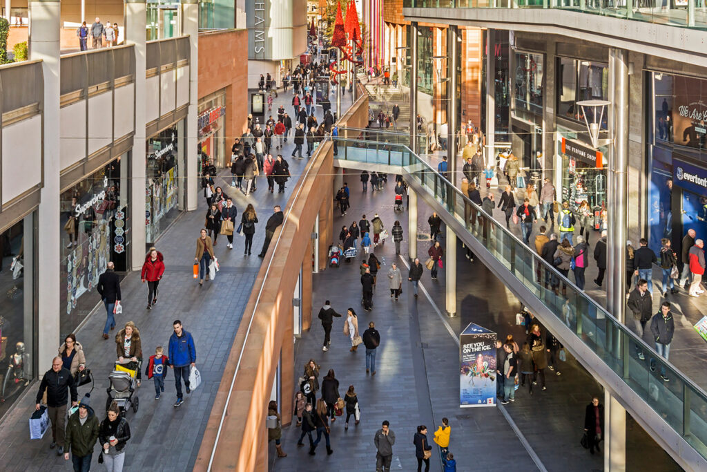 Retailers in UK shopping centre